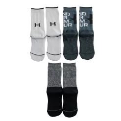 Boys Under Armour Phenom 5.0 3-Pack Crew Socks -Under Armour Shop 3521015 ALT3
