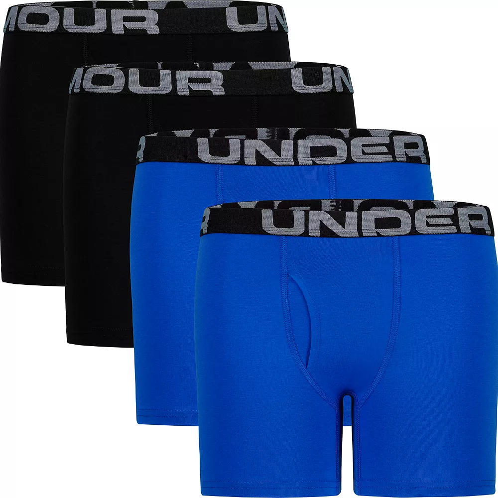 Boys 8-20 Under Armour 4-Pack Performance Cotton Boxer Briefs 1 Boys 8-20 Under Armour 4-Pack Performance Cotton Boxer Briefs