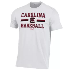 Men's Under Armour White South Carolina Gamecocks Baseball Stack Performance T-Shirt -Under Armour Shop 4446718 ALT2