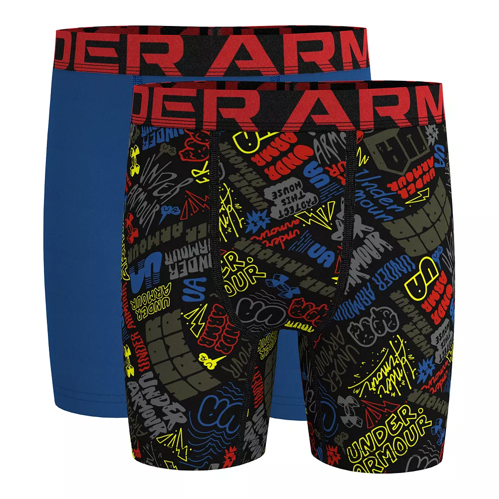 Boys 8-20 Under Armour 2-Pack Allover Brand Script Boxer Set 1 Boys 8-20 Under Armour 2-Pack Allover Brand Script Boxer Set