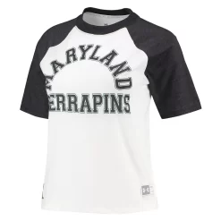 Women's Under Armour White/Heathered Black Maryland Terrapins Fade Raglan T-Shirt -Under Armour Shop 5040886 ALT2