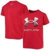 Youth Under Armour Red Maryland Terrapins Logo Lockup Performance T-Shirt