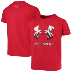Youth Under Armour Red Cincinnati Bearcats Logo Lockup Performance T-Shirt
