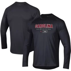 Men's Under Armour Black South Carolina Gamecocks Lockup Tech Raglan Long Sleeve T-Shirt