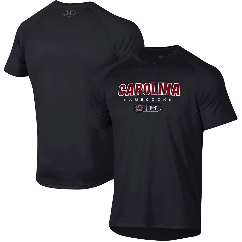 Men's Under Armour Black South Carolina Gamecocks Lockup Tech Raglan T-Shirt 2 Men's Under Armour Black South Carolina Gamecocks Lockup Tech Raglan T-Shirt - Image 2