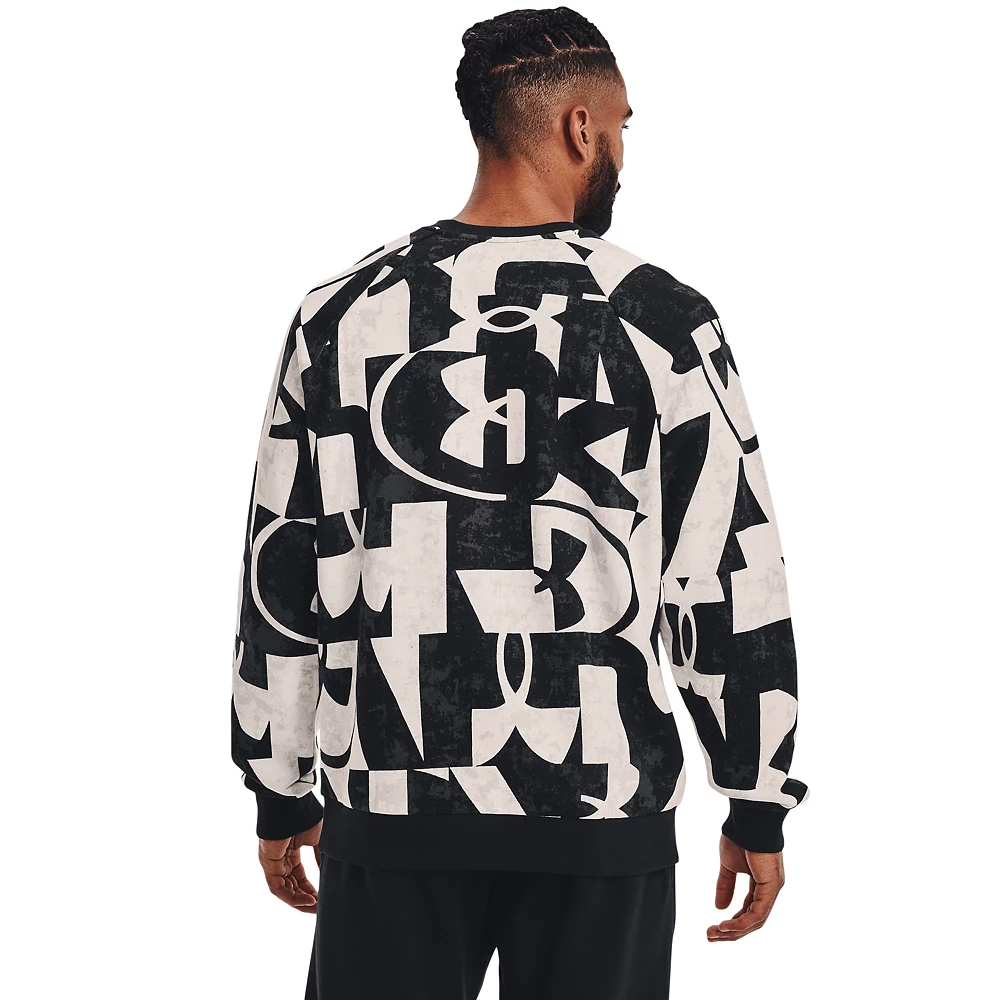 Men's Under Armour Printed Rival Fleece Crew Sweatshirt 2 Men's Under Armour Printed Rival Fleece Crew Sweatshirt - Image 2