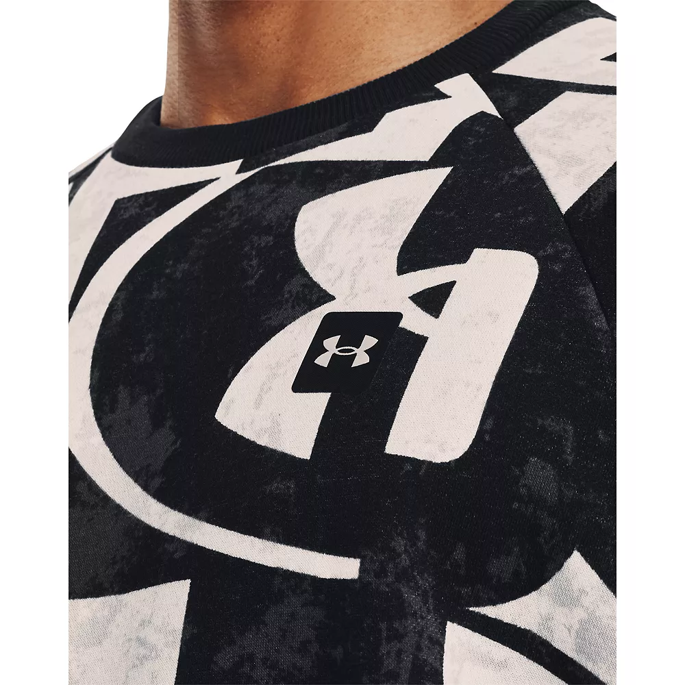 Men's Under Armour Printed Rival Fleece Crew Sweatshirt 4 Men's Under Armour Printed Rival Fleece Crew Sweatshirt - Image 4