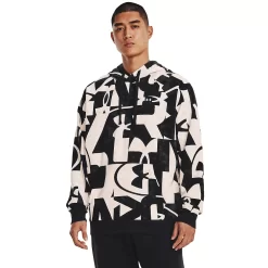 Big & Tall Under Armour Macro Branded Rival Fleece Hoodie