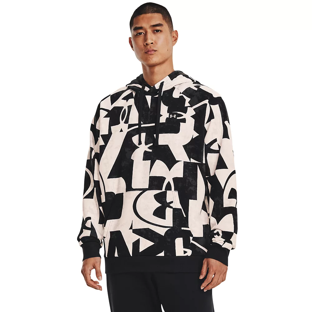 Big & Tall Under Armour Macro Branded Rival Fleece Hoodie 1 Big & Tall Under Armour Macro Branded Rival Fleece Hoodie