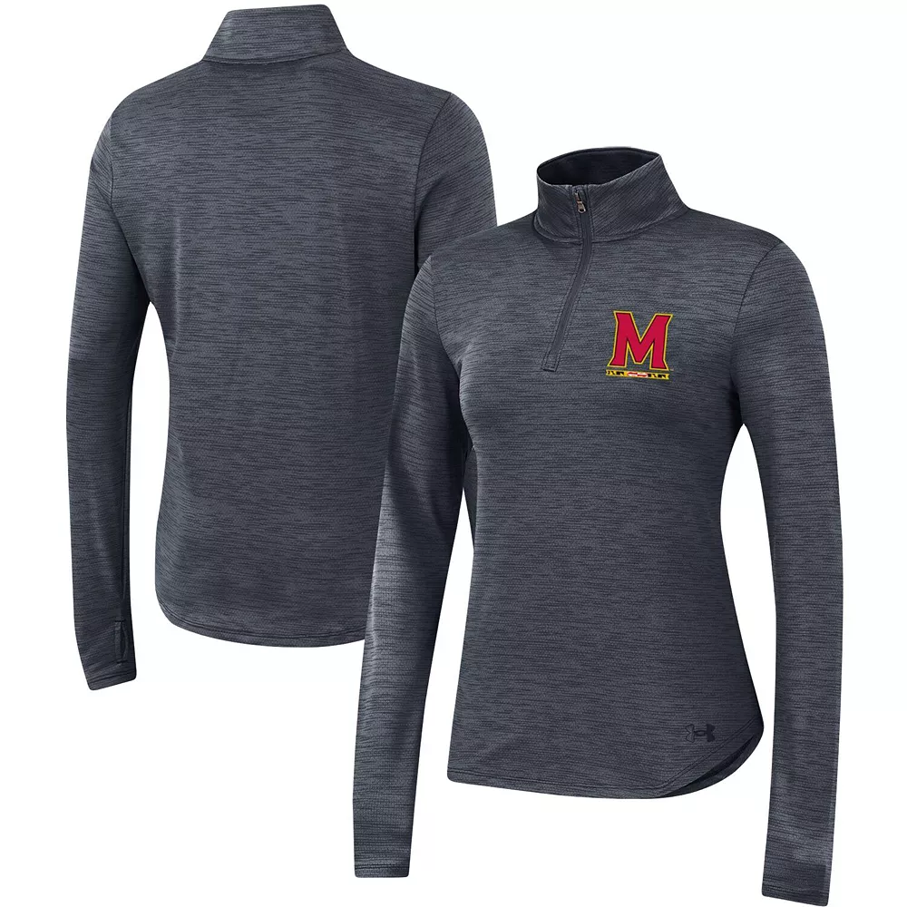 Women's Under Armour Black Maryland Terrapins Vent Space-Dye Performance Quarter-Zip Jacket 2 Women's Under Armour Black Maryland Terrapins Vent Space-Dye Performance Quarter-Zip Jacket - Image 2