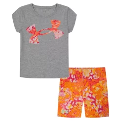 Girls 4-6x Under Armour Animal Instinct Logo Tee & Bike Shorts Set