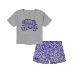 Girls 4-6x Under Armour Daisy Day Logo Tee & Mesh Shorts Set