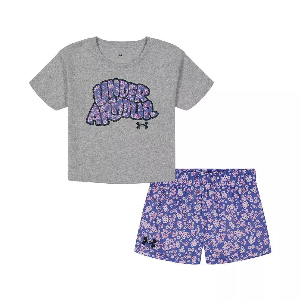 Girls 4-6x Under Armour Daisy Day Logo Tee & Mesh Shorts Set 1 Girls 4-6x Under Armour Daisy Day Logo Tee & Mesh Shorts Set