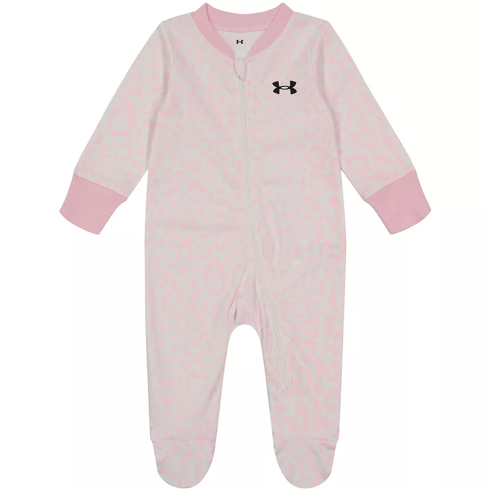 Baby Girl Under Armour Cheetah Zip Sleep & Play 1 Baby Girl Under Armour Cheetah Zip Sleep & Play