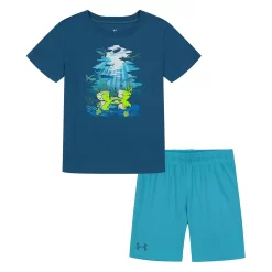 Toddler Boy Under Armour Under The Sea Tee & Mesh Shorts Set