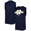 Men's Under Armour Navy Notre Dame Fighting Irish Logo Striped Tech Performance Tank Top
