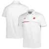 Men's Under Armour White Wisconsin Badgers Title Performance Polo