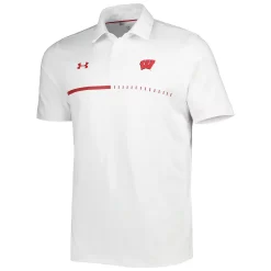 Men's Under Armour White Wisconsin Badgers Title Performance Polo -Under Armour Shop 5952602 ALT2