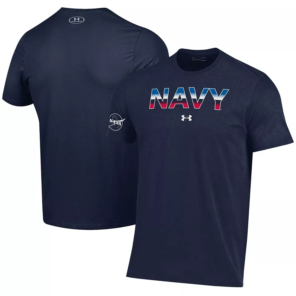 Men's Under Armour Navy Navy Midshipmen 2022 Special Games NASA T-Shirt 2 Men's Under Armour Navy Navy Midshipmen 2022 Special Games NASA T-Shirt - Image 2