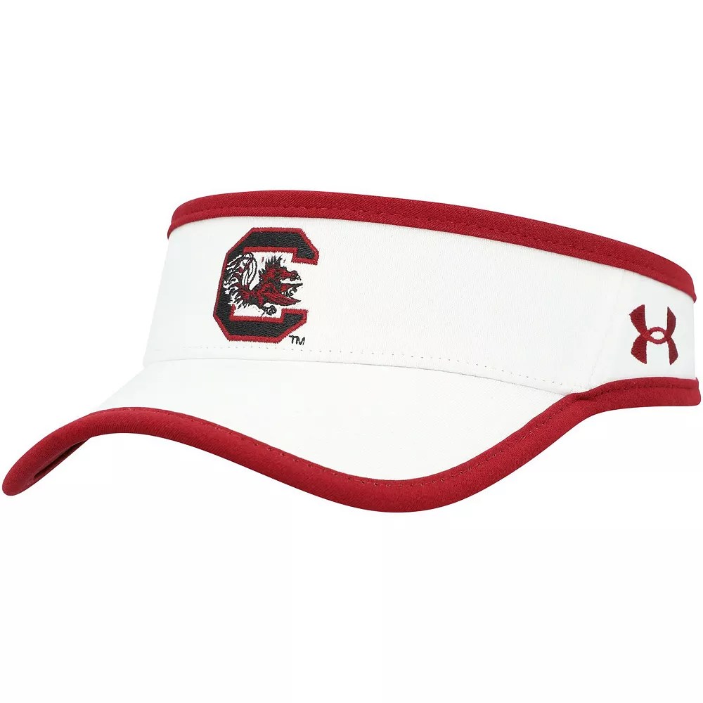 Men's Under Armour White South Carolina Gamecocks Performance Adjustable Visor 2 Men's Under Armour White South Carolina Gamecocks Performance Adjustable Visor - Image 2