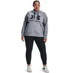 Plus Size Under Armour Rival Fleece Logo Hoodie -Under Armour Shop 6224971 ALT2